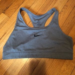 Gray Nike sports bra